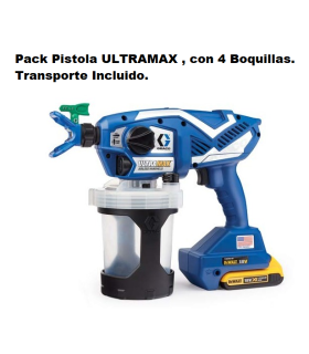 ▷ Pack Pistol Battery Airless Ultramax Graco 17p258 con 4 ugelli